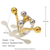 Wholesale Elegant Niche Design Hand Jewelry Stainless Steel 18K Gold Plated Round Head Exaggerated Ring With Geometric Pattern For Women