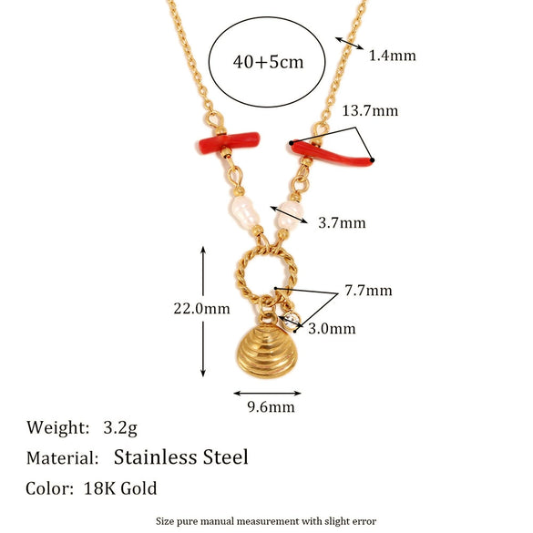 Wholesale Elegant Niche Light Luxury Vintage Women's Necklace Pendant Stainless Steel 18K Gold Plated Geometric Design