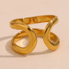 Wholesale Elegant Niche Personality French Line Stainless Steel 18K Gold Plated Double Layer Open Ring Bracelet With Geometric Design And Electroplating Treatment