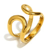 Wholesale Elegant Niche Personality French Line Stainless Steel 18K Gold Plated Double Layer Open Ring Bracelet With Geometric Design And Electroplating Treatment