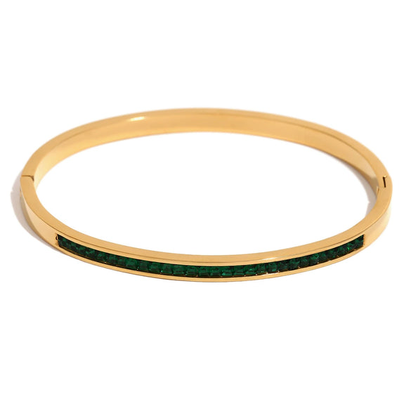 Wholesale Elegant Niche Simple Fashion Women's Bracelet Stainless Steel 18K Gold Plated With Sticky Diamonds Electroplated