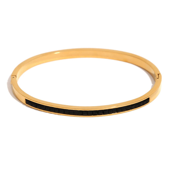 Wholesale Elegant Niche Simple Fashion Women's Bracelet Stainless Steel 18K Gold Plated With Sticky Diamonds Electroplated
