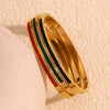 Wholesale Elegant Niche Simple Fashion Women's Bracelet Stainless Steel 18K Gold Plated With Sticky Diamonds Electroplated