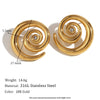 Wholesale Elegant Popular Geometric Stainless Steel 18K Gold Plated Micropaved Zircon Embellished Swirl Earrings For Women
