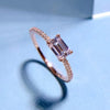 Wholesale Elegant Rectangle Sterling Silver Zircon Rings