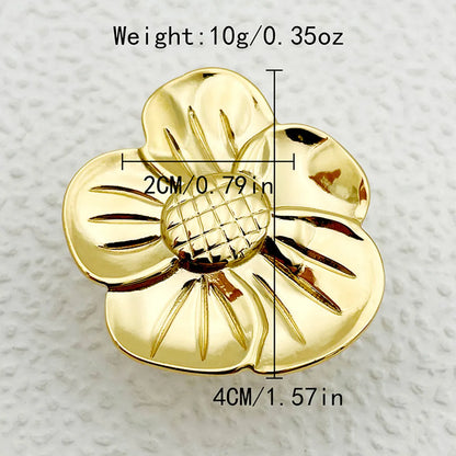 Wholesale Elegant Retro Flower Stainless Steel Plating Gold Plated Open Rings