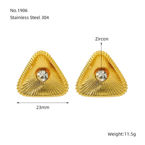 Wholesale Elegant Retro Heart Shape 316L Stainless Steel 18K Gold Plated Pearl Earrings For Women