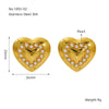 Wholesale Elegant Retro Heart Shape 316L Stainless Steel 18K Gold Plated Pearl Earrings For Women