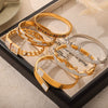 Wholesale Elegant Retro Hollow Geometric Golden Crown Titanium Steel Bracelet For Female With Gold Plated Design