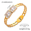 Wholesale Elegant Retro Hollow Geometric Golden Crown Titanium Steel Bracelet For Female With Gold Plated Design