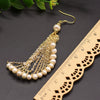 Wholesale Elegant Retro Long Pearl Tassel Earrings Natural Pearl Geometric Design