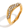 Wholesale Elegant Retro Niche Fashion Stainless Steel 18K Gold Plated Geometric Irregular Bracelet And Ring