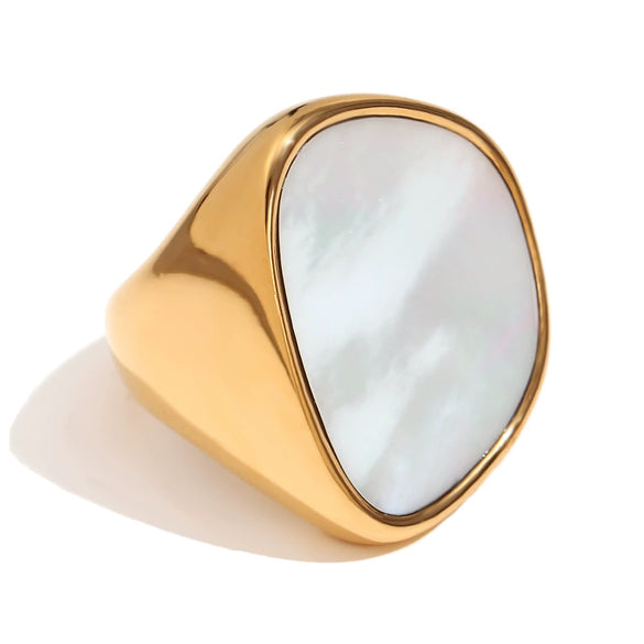Wholesale Elegant Retro Niche Fashion Stainless Steel 18K Gold Plated Geometric Irregular Bracelet And Ring