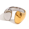 Wholesale Elegant Retro Niche Fashion Stainless Steel 18K Gold Plated Geometric Irregular Bracelet And Ring