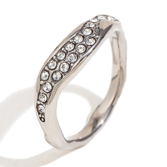 Wholesale Elegant Retro Niche Fashion Stainless Steel 18K Gold Plated Geometric Irregular Bracelet And Ring