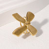 Wholesale Elegant Retro Stainless Steel Electroplated Bow Tie Ring For Women