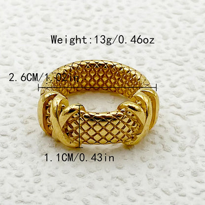 Elegant Roman Style Commute Snakeskin Stainless Steel Plating Gold Plated Rings