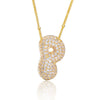 Wholesale Elegant Romantic Shiny Letter Copper Three-Dimensional Inlay Artificial Diamond Pendant Necklace