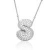 Wholesale Elegant Romantic Shiny Letter Copper Three-Dimensional Inlay Artificial Diamond Pendant Necklace