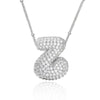 Wholesale Elegant Romantic Shiny Letter Copper Three-Dimensional Inlay Artificial Diamond Pendant Necklace
