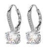 Wholesale Elegant Round Zircon Ear Buckle Earrings For Women And Girls Copper Material With Geometric Design And Diamond Treatment