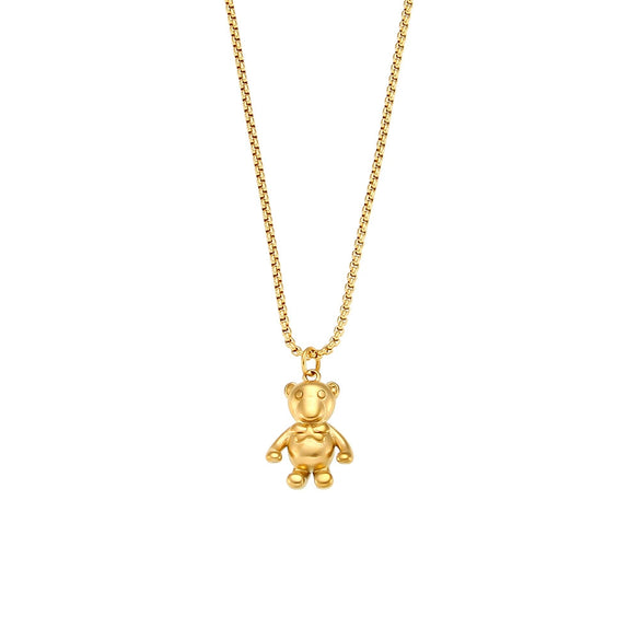 Wholesale Elegant Simple Balloon Puppy Pendant Necklace Stainless Steel 18K Gold Plated With 3D Animal Design