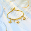 Wholesale Elegant Simple Diamond Butterfly Beaded Titanium Steel Chain Jewelry Unisex All Match Bracelet With Electroplating And Geometric Design