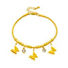 Wholesale Elegant Simple Diamond Butterfly Beaded Titanium Steel Chain Jewelry Unisex All Match Bracelet With Electroplating And Geometric Design