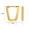 Wholesale Elegant Simple Geometric Zircon Earrings Highend Metal Style Copper Electroplating For Women