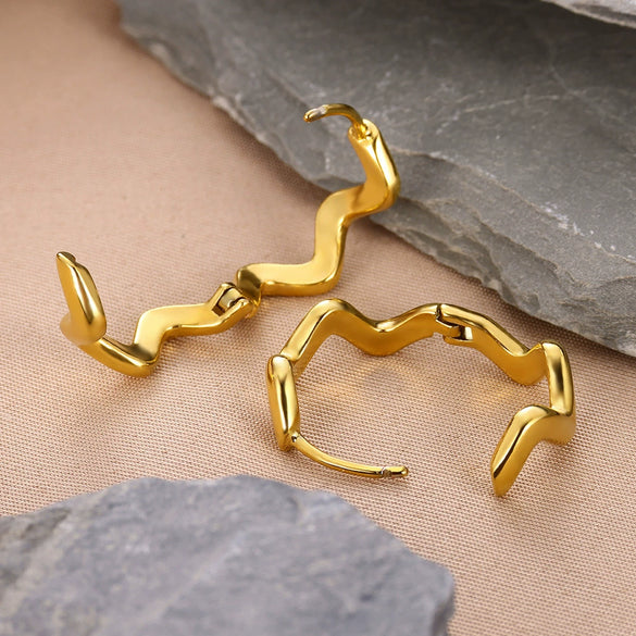 Wholesale Elegant Simple Geometric Zircon Earrings Highend Metal Style Copper Electroplating For Women