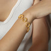 Wholesale Elegant Simple Style Circle Titanium Steel Patchwork Plating 18k Gold Plated Jewelry Set
