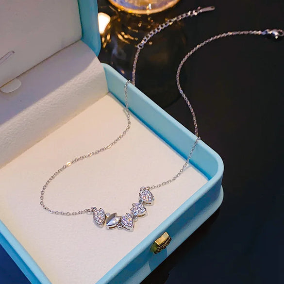 Wholesale Elegant Simple Style Classic Style Flower 304 Stainless Steel Copper Inlay 18K Gold Plated K Gold Plated Zircon Pendant Necklace