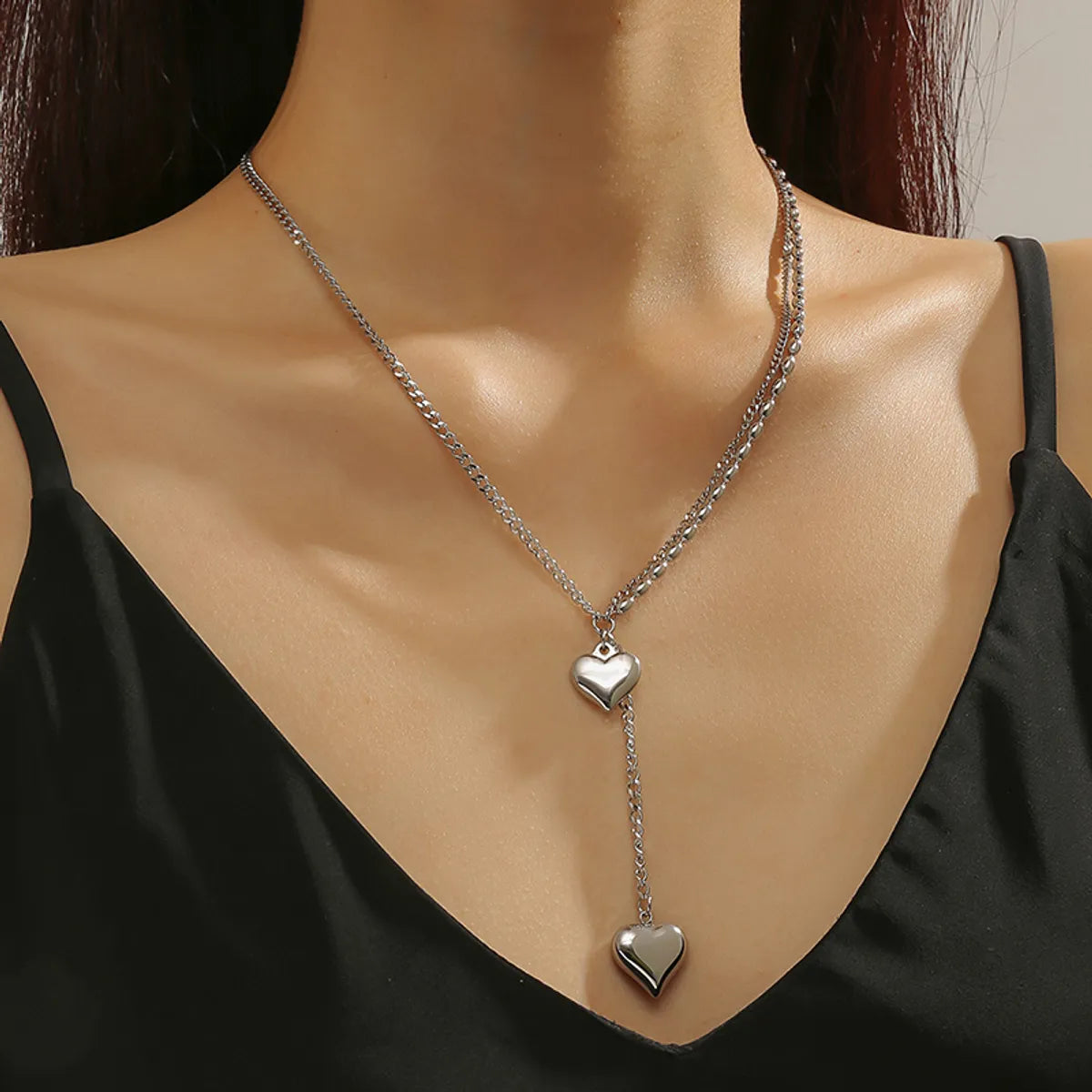 Elegant Simple Style Heart Shape Stainless Steel Polishing Pendant Necklace