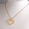 Wholesale Elegant Simple Style Shiny Heart Shape 304 Stainless Steel Copper Plating Inlay 18K Gold Plated Zircon Pendant Necklace