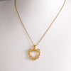Wholesale Elegant Simple Style Shiny Heart Shape 304 Stainless Steel Copper Plating Inlay 18K Gold Plated Zircon Pendant Necklace
