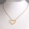 Wholesale Elegant Simple Style Shiny Heart Shape 304 Stainless Steel Copper Plating Inlay 18K Gold Plated Zircon Pendant Necklace