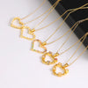 Wholesale Elegant Simple Style Shiny Heart Shape 304 Stainless Steel Copper Plating Inlay 18K Gold Plated Zircon Pendant Necklace