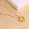 Wholesale Elegant Simple Style Shiny Heart Shape 304 Stainless Steel Copper Plating Inlay 18K Gold Plated Zircon Pendant Necklace