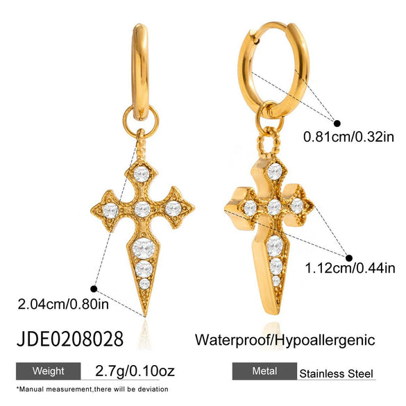 Wholesale Elegant Stainless Steel Jewelry With Cross Crown Roman Numerals Electroplated For Women Earrings Necklaces Bracelets