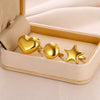 Wholesale Elegant Stainless Steel Open Ring With Star Heart Geometric Pattern And Electroplating Treatment