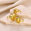Wholesale Elegant Stainless Steel Open Ring With Star Heart Geometric Pattern And Electroplating Treatment