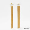 Wholesale Elegant Stainless Steel Pearl Long Tassel Earrings With Geometric Design And Electroplating For Women