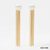 Wholesale Elegant Stainless Steel Pearl Long Tassel Earrings With Geometric Design And Electroplating For Women