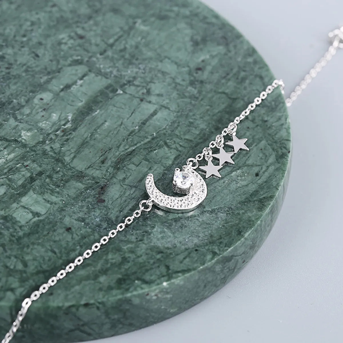 Wholesale Elegant Star Moon Sterling Silver Zircon Bracelets