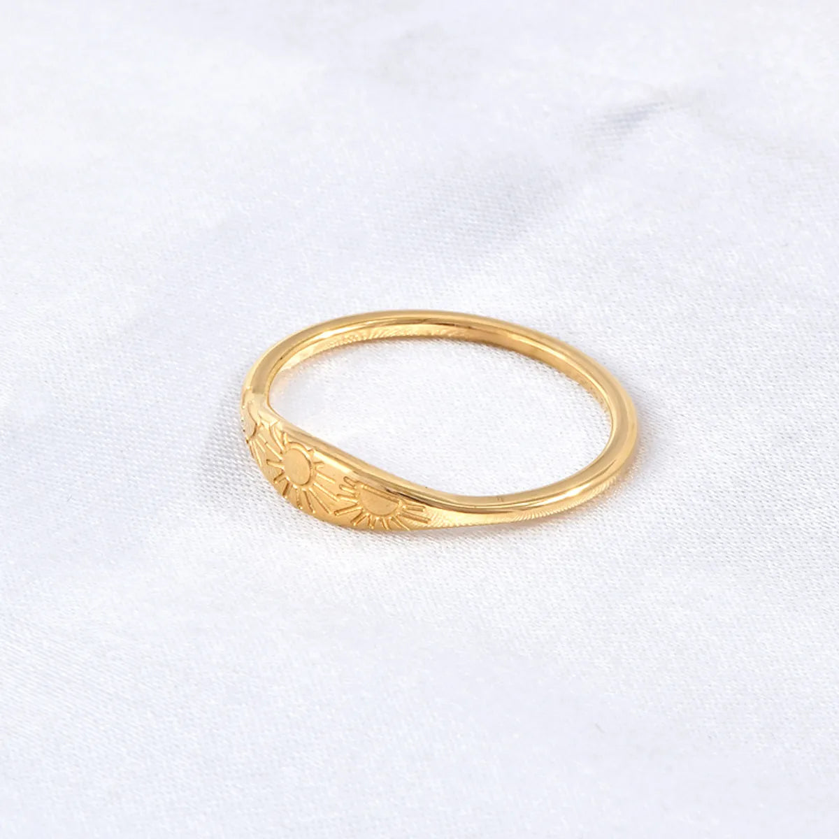 Wholesale Jewelry Elegant Sun Stainless Steel 18K Gold Plated Plating Rings