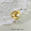 Elegant Sweet Commute Flower Stainless Steel Plating Inlay Pearl Gold Plated Open Rings