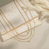 Wholesale Elegant Threelayer Geometric Zircon Stainless Steel Snake Bone Chain Necklace With Electroplating