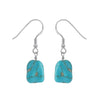 Wholesale Elegant Turquoise S925 Sterling Silver Geometric Retro Earrings With Electroplating