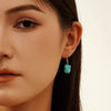 Wholesale Elegant Turquoise S925 Sterling Silver Geometric Retro Earrings With Electroplating