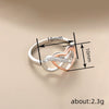 Wholesale Elegant Twocolor Geometric Cut Out Heart Copper Ring With Zirconia For Women